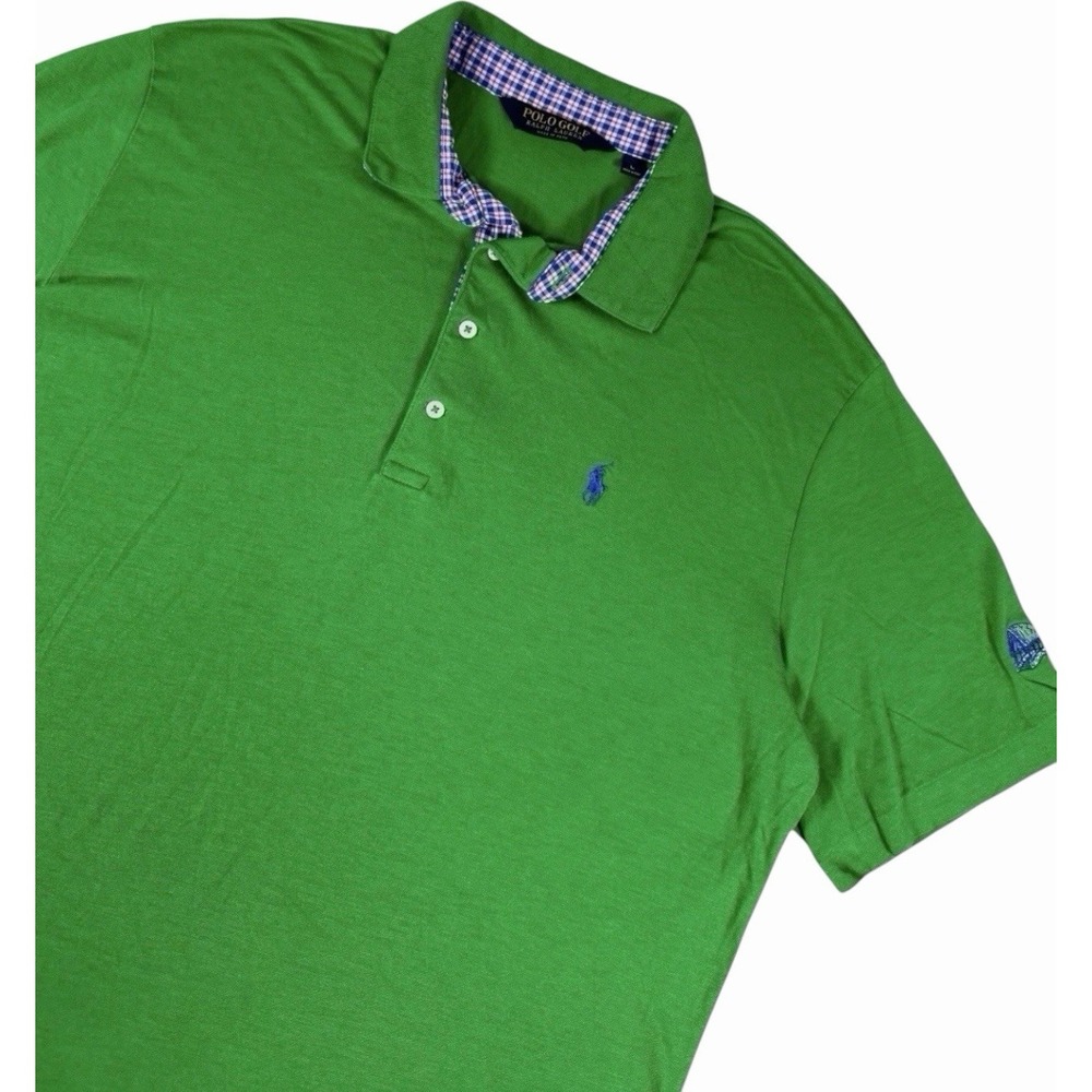 Polo Ralph Lauren Golf Pima Cotton Polo Shirt Green Gingham Men's L